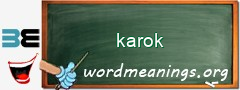 WordMeaning blackboard for karok